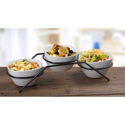 Serving Bowl with Stand: 3pcs